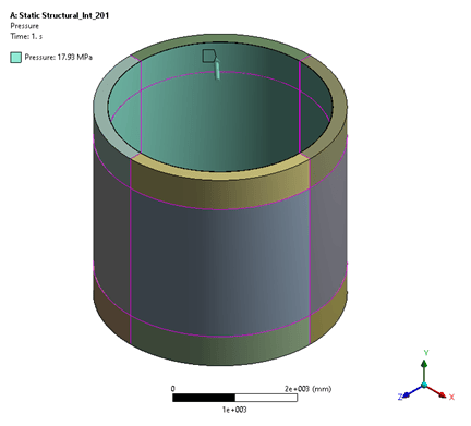 Bonded contact at intact shell-clad interface